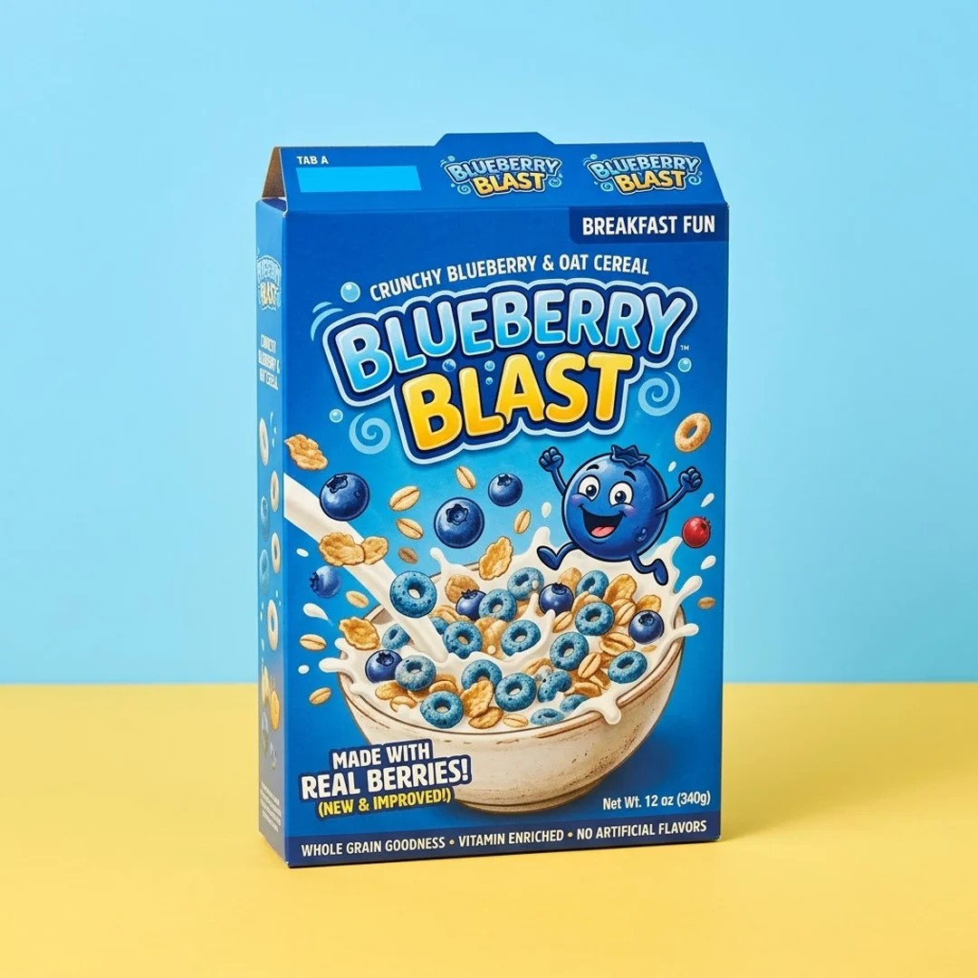 Custom Blue Cereal Boxes