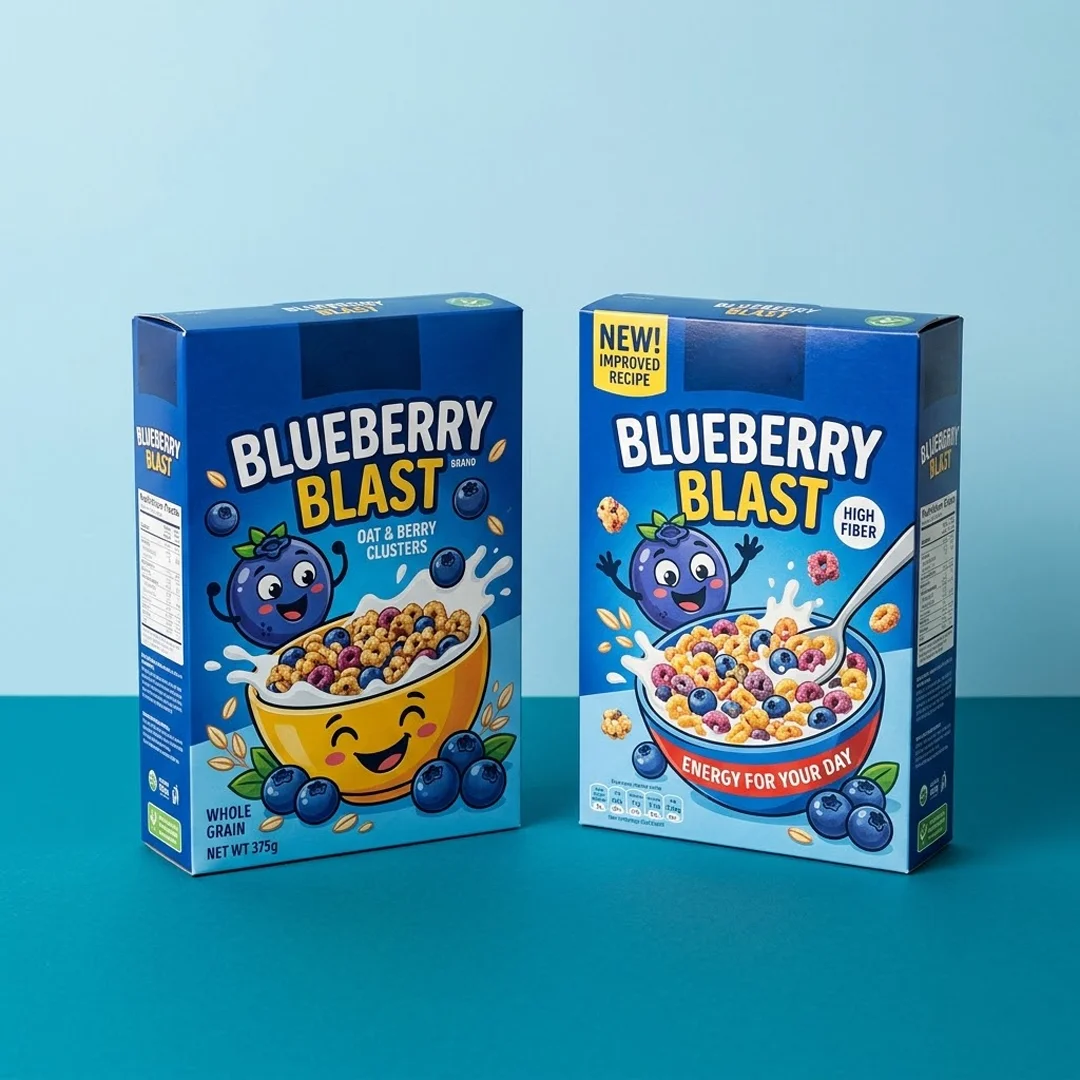 Premium Blue Cereal Boxes