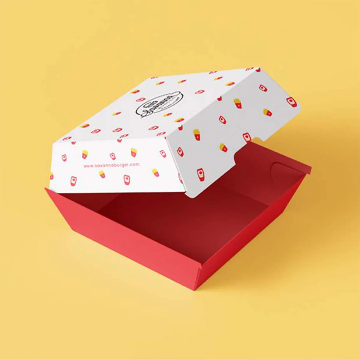 Printed Burger Takeout Box