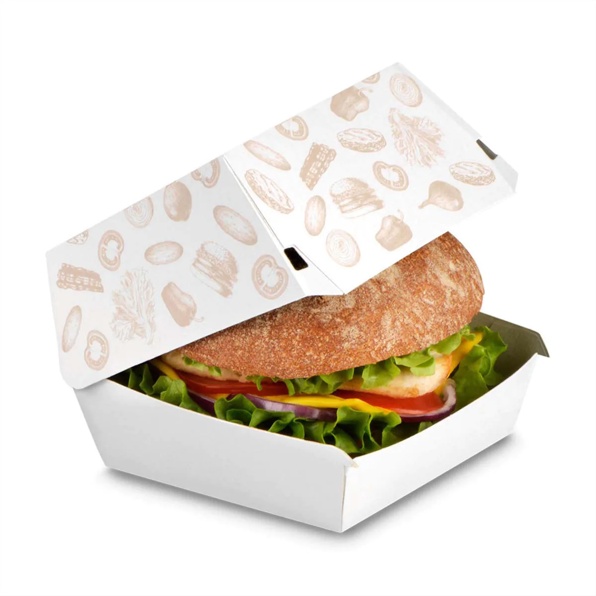 White Burger Boxes Wholesale