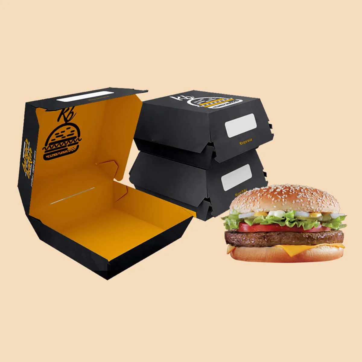 Brown Burger Box Bulk