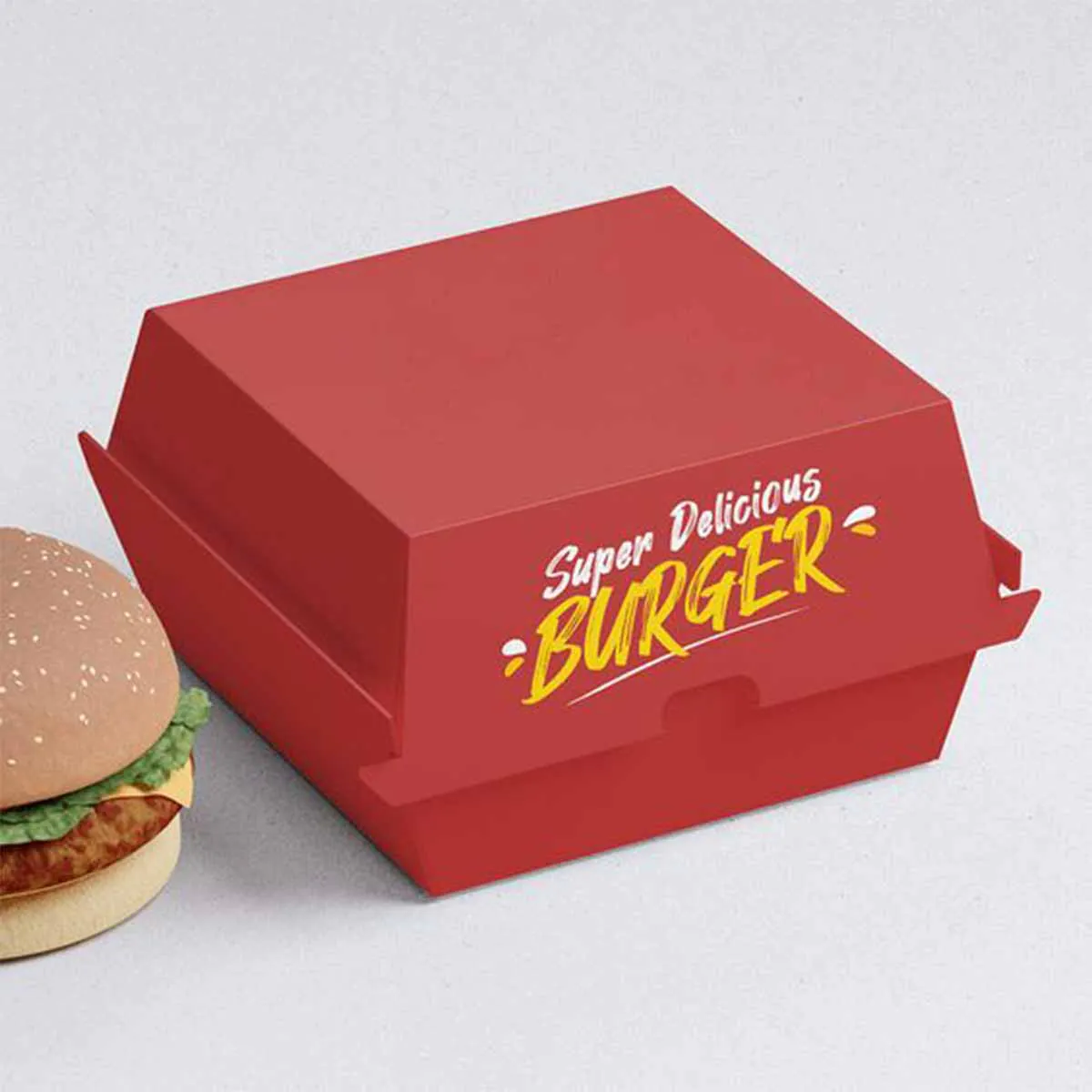 Red Burger Packaging Boxes